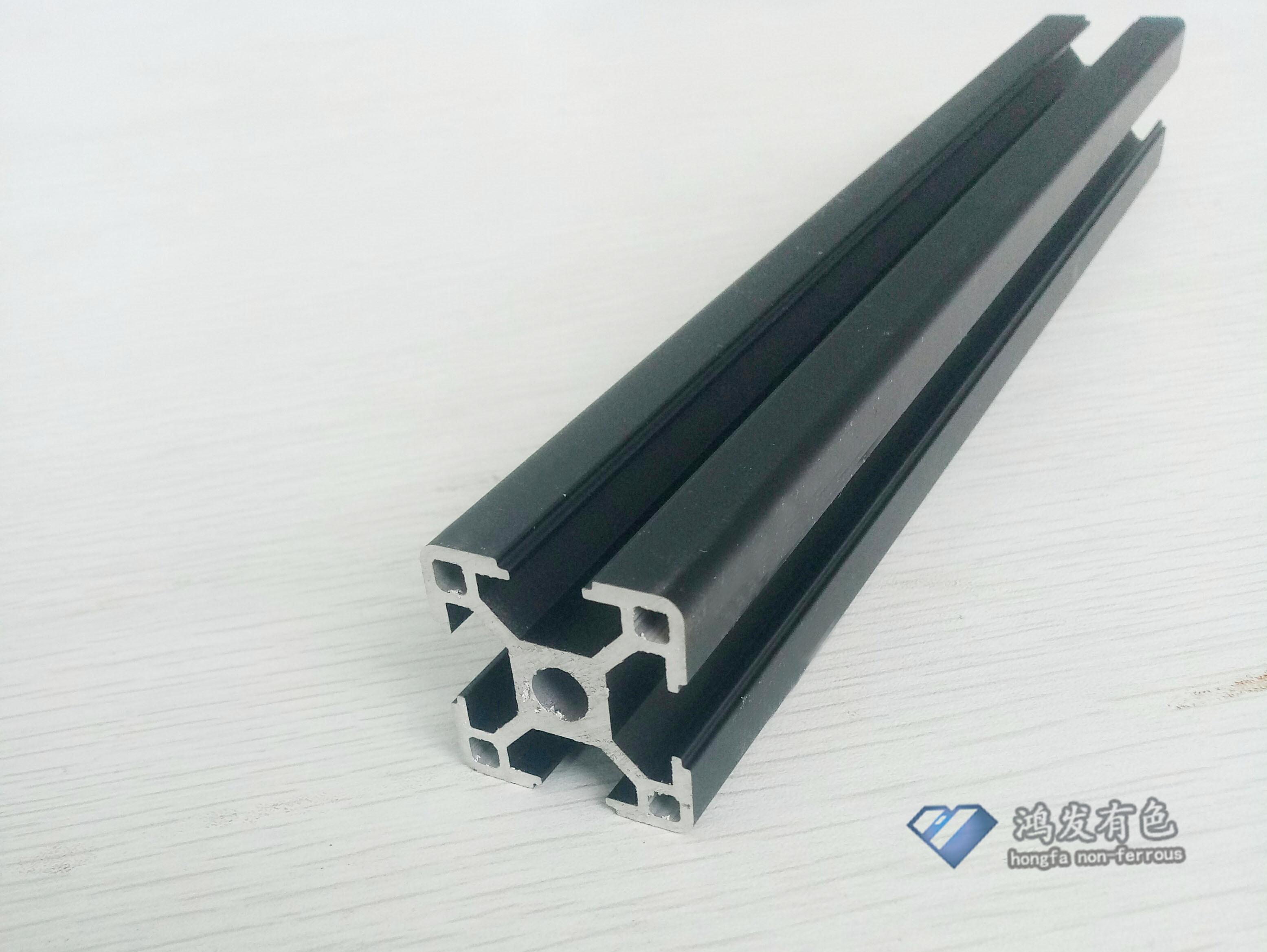 鴻發有色廠家生產3030黑色氧化工業鋁型材